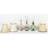 Property of a lady - three assorted table lamps, with shades (3).