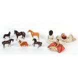 Property of a deceased estate - three Beswick models of horses; together with a Beswick model of a