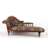 Property of a lady - a Victorian chaise longue, 78ins. (198cms.) long.