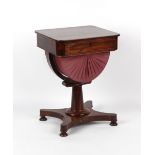 Property of a deceased estate - an early 19th century William IV rosewood work table, 20.75ins. (