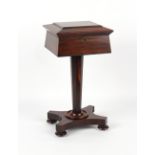 Property of a gentleman - an early 19th century William IV rosewood teapoy, enclosing four