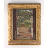 Property of a lady - F. Raves (late 19th / early 20th century) - LOOKING OUT TO THE GARDEN - oil