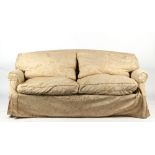 Property of a gentleman - a late 19th / early 20th century Howard & Sons sofa, one back leg