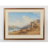 Property of a deceased estate - RHM (19th century) - AN EXTENSIVE ITALIANATE LAKE SCENE WITH FIGURES