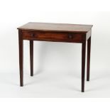 Property of a deceased estate - an early 19th century George III mahogany side table with bow-