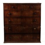Property of a gentleman - a George III mahogany chest of two short & four long drawers, cut in