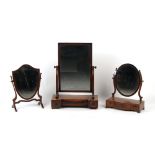 Property of a deceased estate - three mahogany swing-frame toilet mirrors, 19th century & early 20th