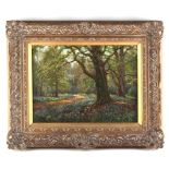 Property of a deceased estate - Frederick Golden Short (1863-1936) - BLUEBELL WOOD, NEW FOREST - oil