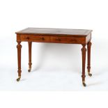 Property of a lady - a Victorian Holland & Sons faded rosewood writing table, with red leather inset