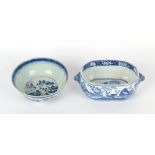 Property of a deceased estate - a 19th century Chinese blue & white bowl, small rim chip & hairline,