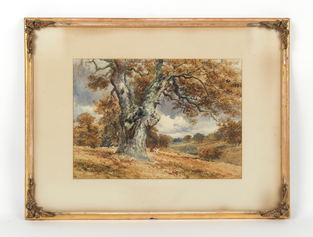 Property of a deceased estate - Josiah Wood Whymper (1813-1903) - FIGURES BY OAK TREE IN LANDSCAPE -