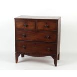 Property of a deceased estate - a small early 19th century George IV mahogany chest of two short &