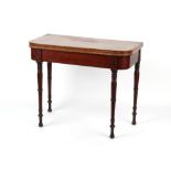 Property of a lady - an early 19th century George IV mahogany & feather strung card table, with