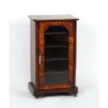 Property of a deceased estate - a Victorian walnut & marquetry inlaid music cabinet, 20.5ins. (