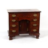 Property of a deceased estate - a George III mahogany kneehole desk, with brushing slide, 36ins. (