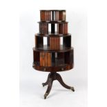 Property of a gentleman - a 19th century mahogany graduated four tier revolving bookcase, with