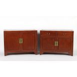 Property of a deceased estate - two matching Chinese hardwood side cabinets, 40ins. (102cms.) and