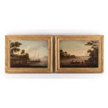 Property of a lady - Thomas Luny (1759-1837), attributed to - ESTUARY SCENES WITH FIGURES AND BOATS,