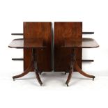 Property of a lady - an early 19th century George IV mahogany twin pillar D-end dining table, with