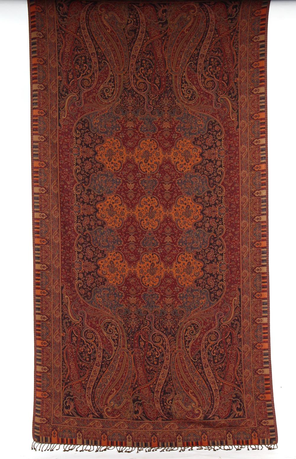 A large Indian paisley shawl.