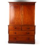 Property of a lady - an early 19th century George IV mahogany linen press with two short & two