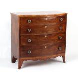Property of a gentleman - an early 19th century George III / IV mahogany bow-fronted chest of four