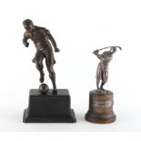 Property of a gentleman a 1930's WMF golfing trophy, 5.4ins. (13.7cms.) high; together with a cast