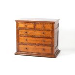 Property of a lady - a late 17th / early 18th century oak & fruitwood chest of two short & three