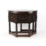 Property of a deceased estate - a good quality oak credence table in the early 17th century style by