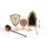 Property of a gentleman - a quantity of assorted items including a painted wood shield, 18.1ins. (