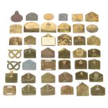 Property of a deceased estate - a large & comprehensive collection of military brass bed plates,