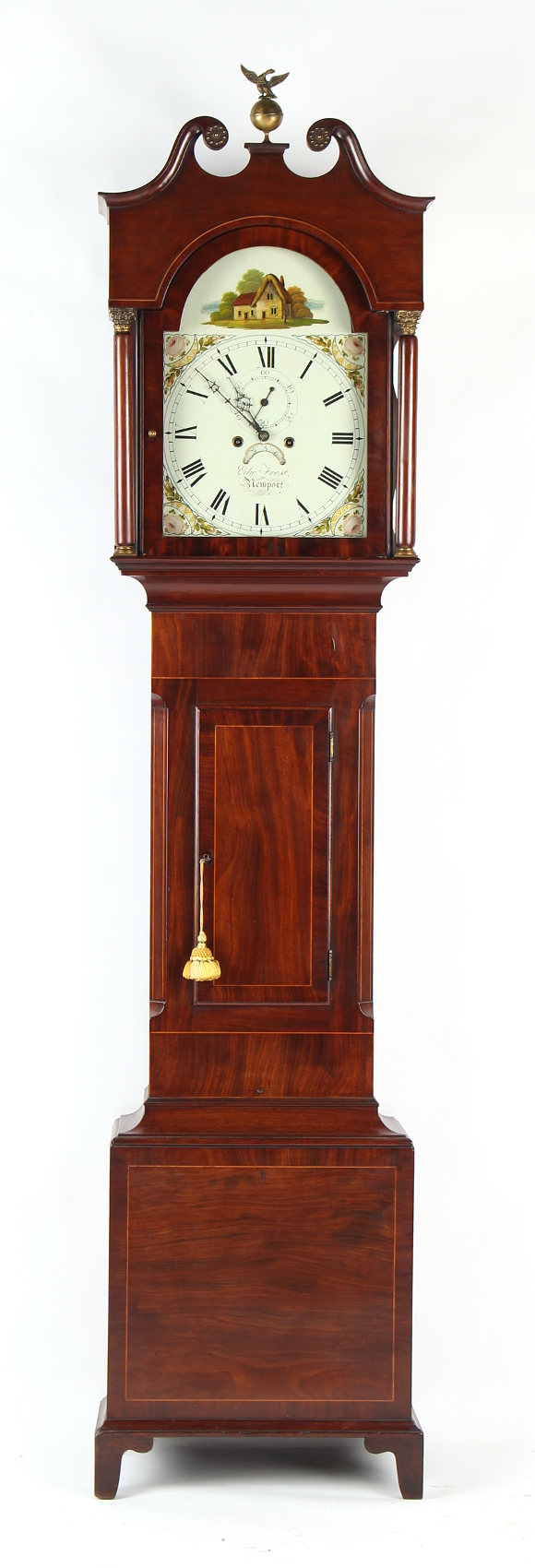 Property of a gentleman - a George III mahogany 8-day striking longcase clock, the arched painted