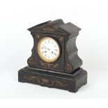 Property of a lady - a 19th century black marble cased mantel clock, the 8-day movement striking