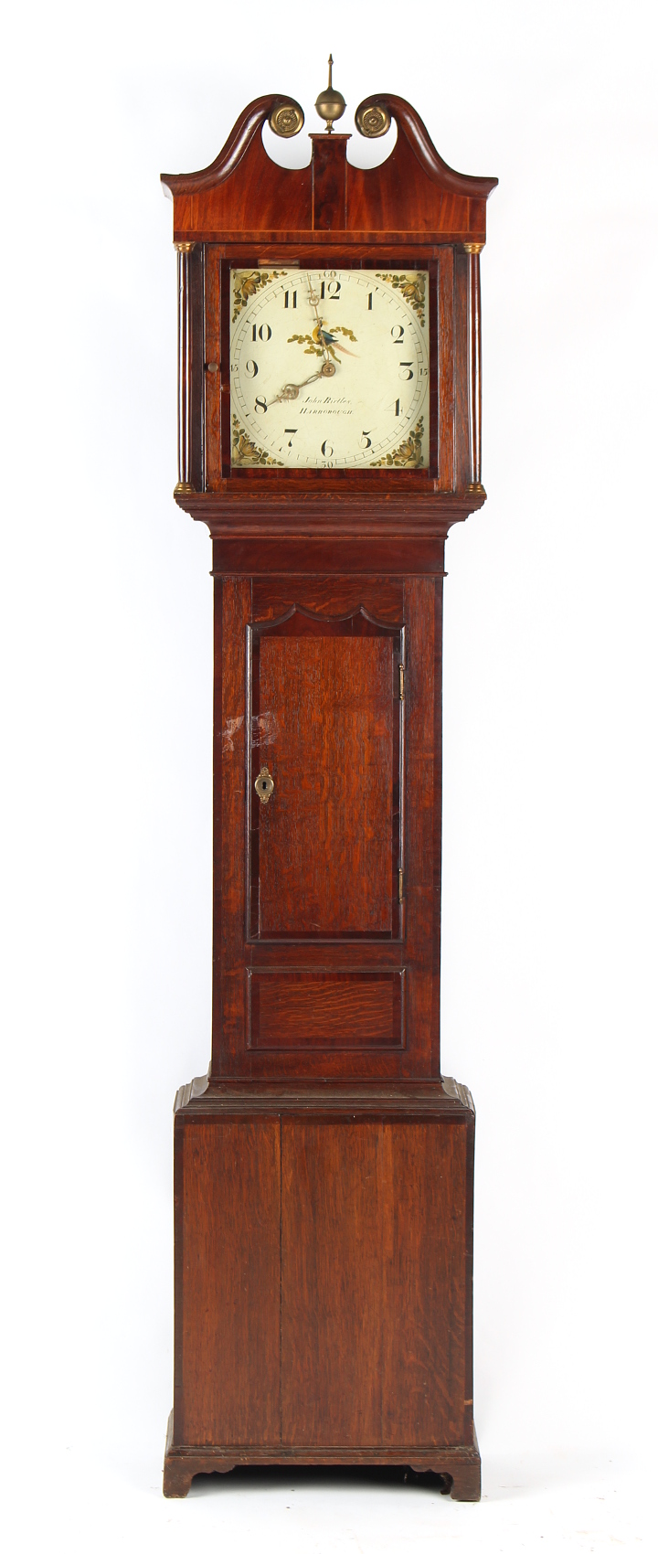 Property of a gentleman - a George III oak & mahogany 30-hour striking longcase clock, the square