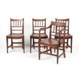 Property of a lady - a set of four early 19th century George III / George IV fruitwood country