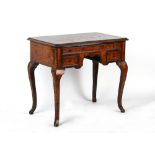 Property of a lady - a Dutch walnut & floral marquetry inlaid lowboy, 34ins. (86cms.) wide.