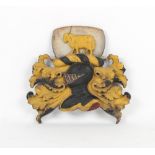 Property of a gentleman - a very heavy painted cast iron heraldic crest, probably Victorian, 19.