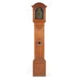 Property of a lady - a Dutch oak cased 30-hour longcase clock, striking on a bell, the arched