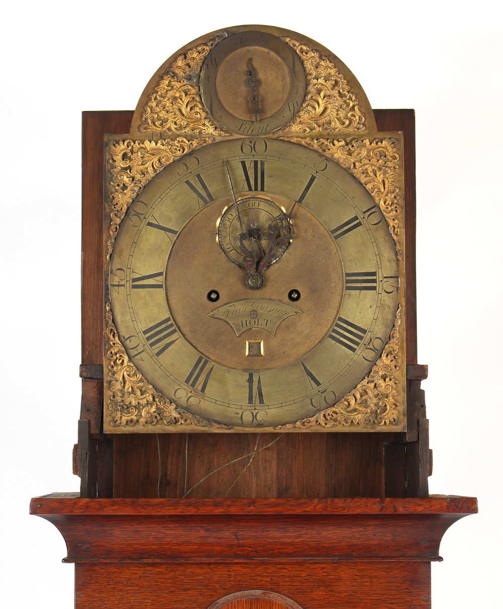 Property of a lady - an 18th century George III oak longcase clock, circa 1770, the arched brass - Image 2 of 2