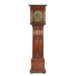 Property of a lady - an early 20th century oak longcase clock, the weight driven three train