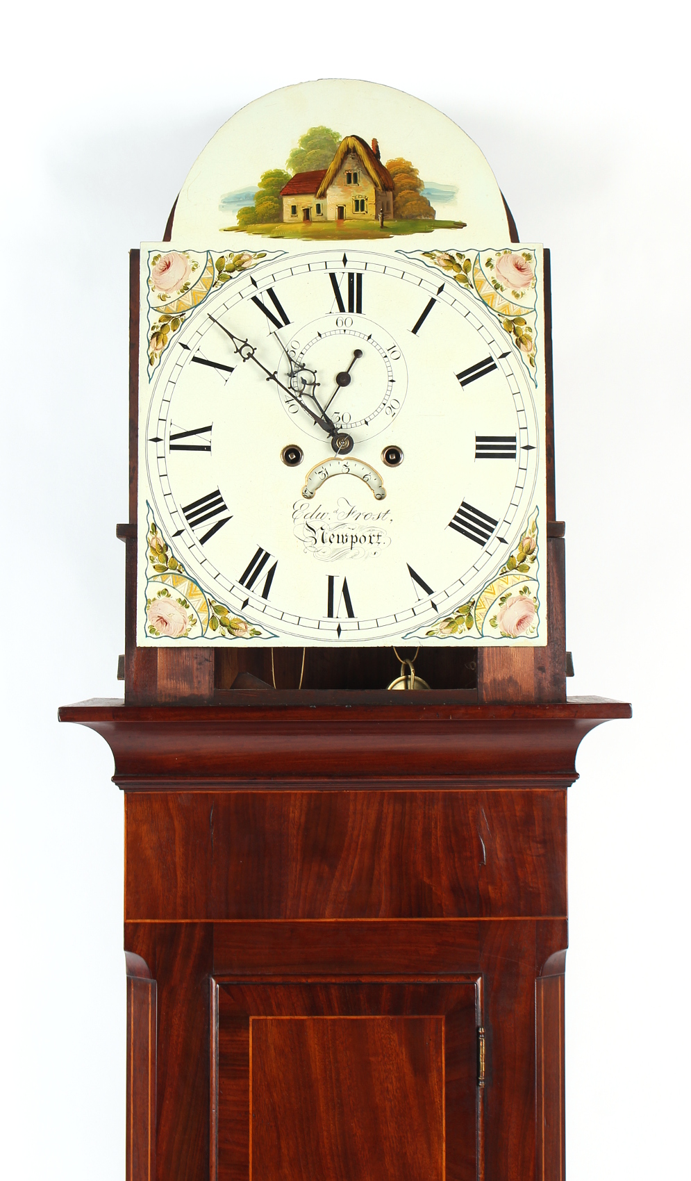 Property of a gentleman - a George III mahogany 8-day striking longcase clock, the arched painted - Image 2 of 2