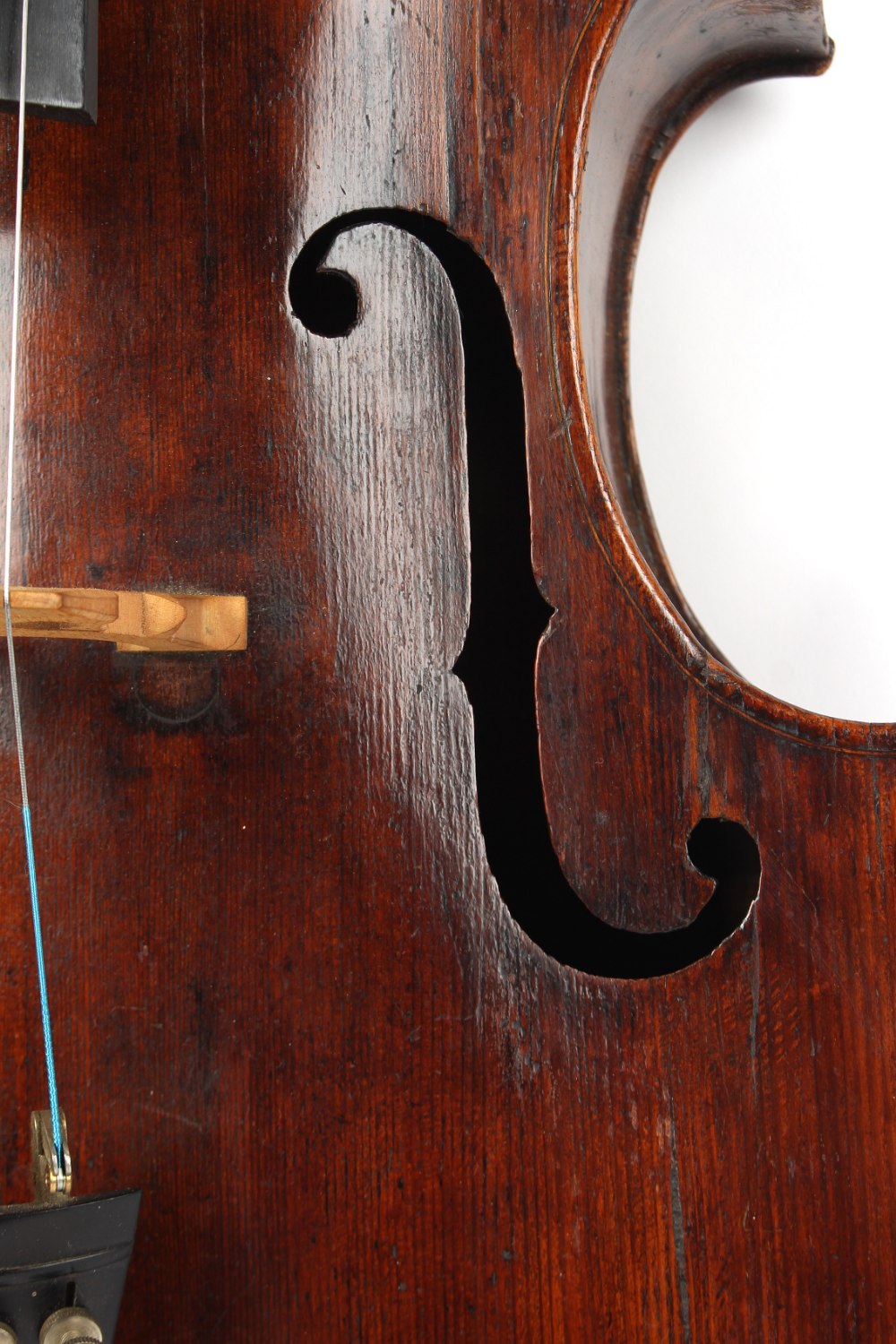 Property of a deceased estate - a cello, probably late 19th century German, with bow, the bow - Image 2 of 12