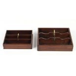 Property of a gentleman - two Georgian mahogany cutlery trays, the larger 17ins. (43cms.) long (2).