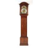 Property of a deceased estate - a George III oak 8-day striking longcase clock, the arched