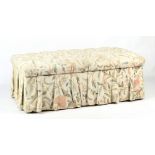 Property of a gentleman - an embroidered floral upholstered box ottoman , 53.5ins. (136cms.) long.