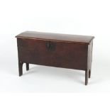 Property of a lady - an early 18th century oak six-plank coffer or sword chest, 31ins. (79cms.)