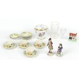 Property of a lady - a quantity of assorted ceramic & glass items including two Continental figures,