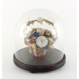 Property of a gentleman - a Victorian shell centrepiece modelled as a basket of flowers, under glass
