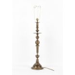 Property of a gentleman - a large modern baluster table lamp, with shade, 44ins. (112cms.) high (