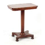 Property of a gentleman - a William IV mahogany & crossbanded rectangular topped occasional table,